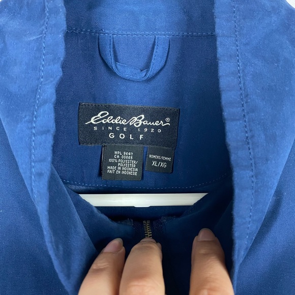 Eddie Bauer vintage navy zip pull over windbreaker - Picture 3 of 5